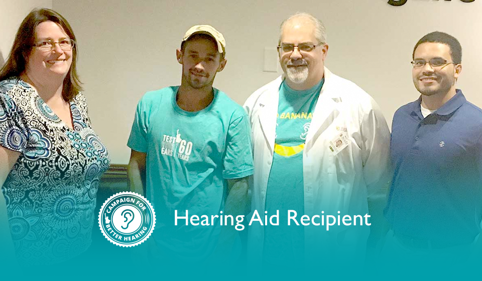 Justin Stevenson receives the gift of hearing through the Campaign for Better Hearing's Give Back Program