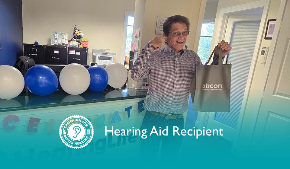 Charles Barrington receives the gift of hearing through the Campaign for Better Hearing's Give Back Program.