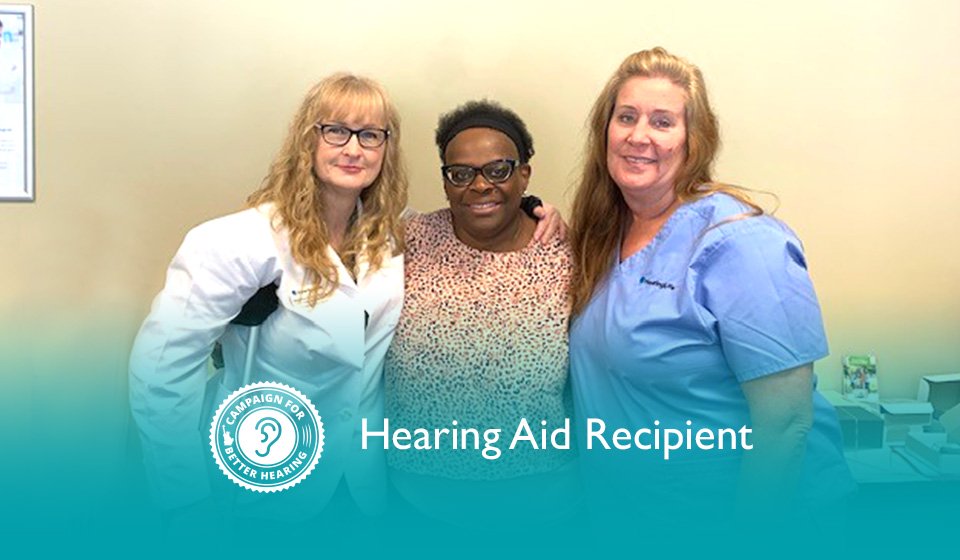 Janice Florence receives the gift of hearing through the Campaign for Better Hearing's Give Back Program 