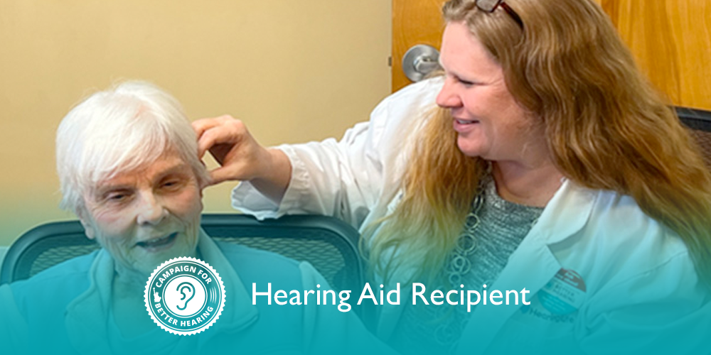 Evelyn Mellen receives the gift of hearing through the Campaign for Better Hearing's Give Back Program