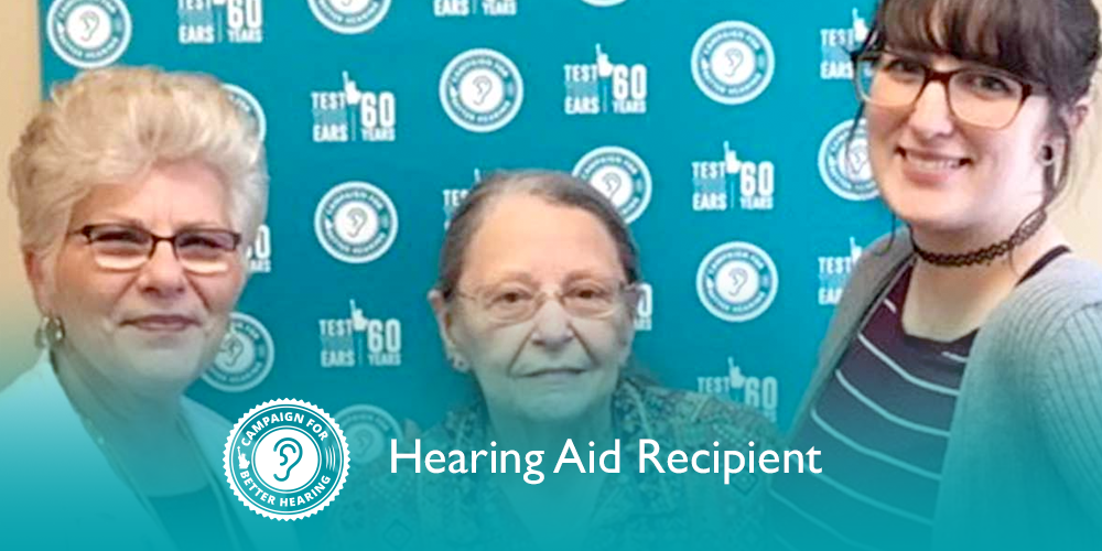 Virginia Brevik Ziesmer receives the gift of hearing through the Campaign for Better Hearing's Give Back Program