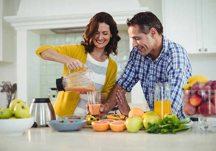 Image show couple having a breakfast