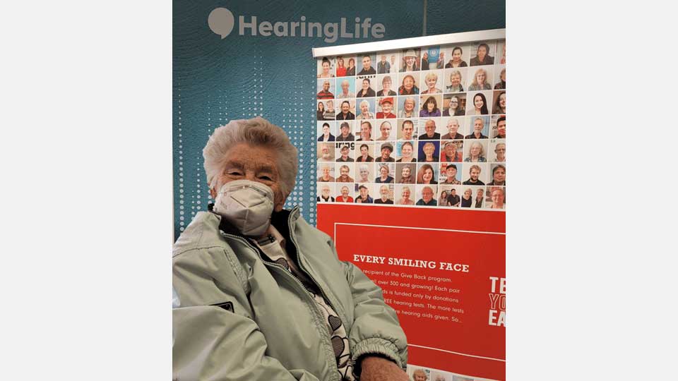Great-grandmother of 33 Berneice Bailey celebrated as a recipient of donated hearing aids from HearingLife’s Give Back program.