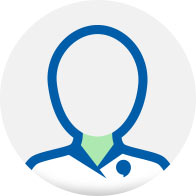 Staff member icon with an outline of a person wearing a collared shirt.