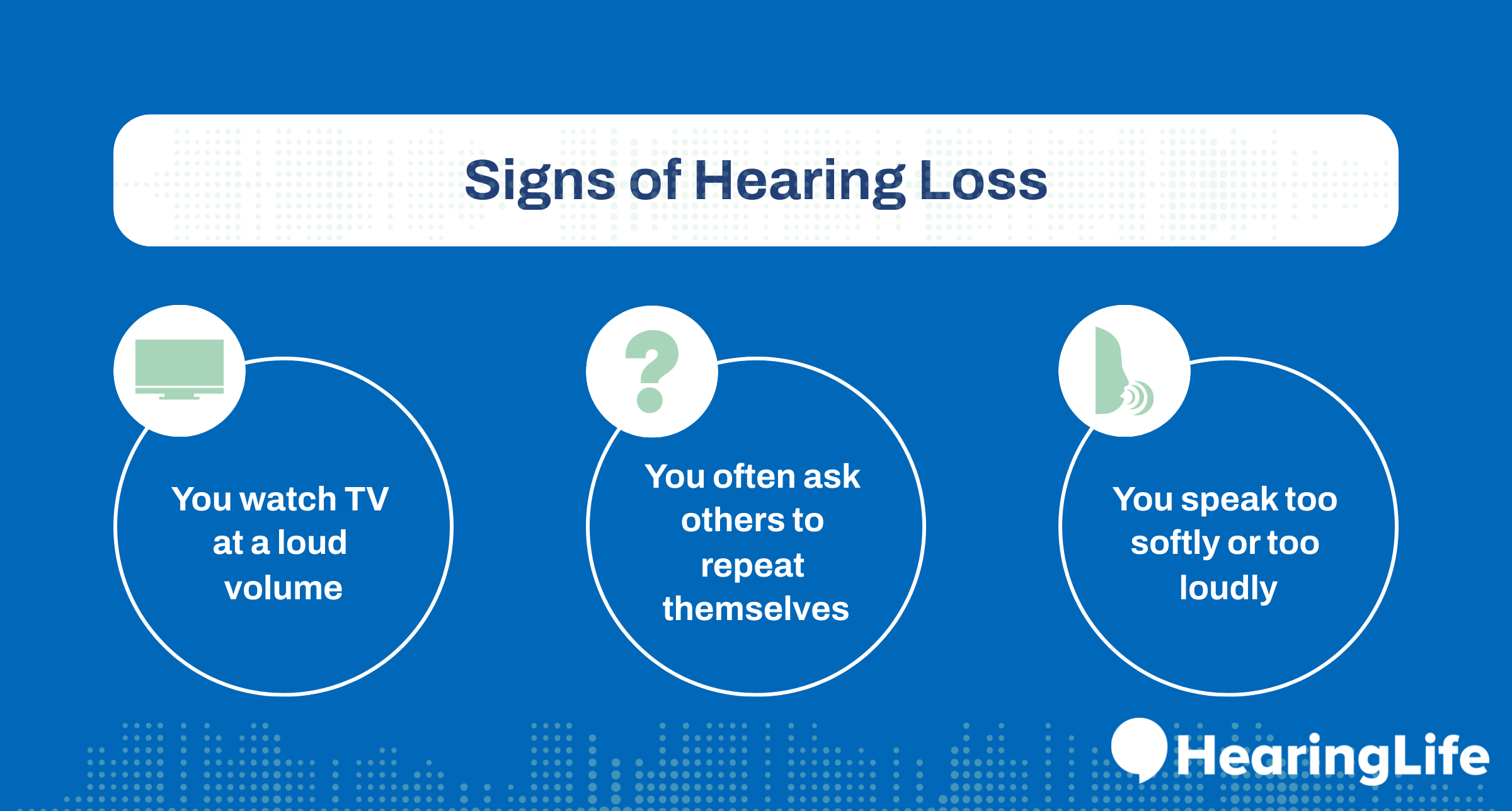 infographic listing the signs of hearing loss