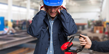 Image show man in a noise situation