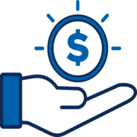 Save up to $2100 illustration with a coin and hand