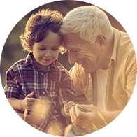 Image show a man and a child playing together