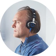 Image show man get a hearing test