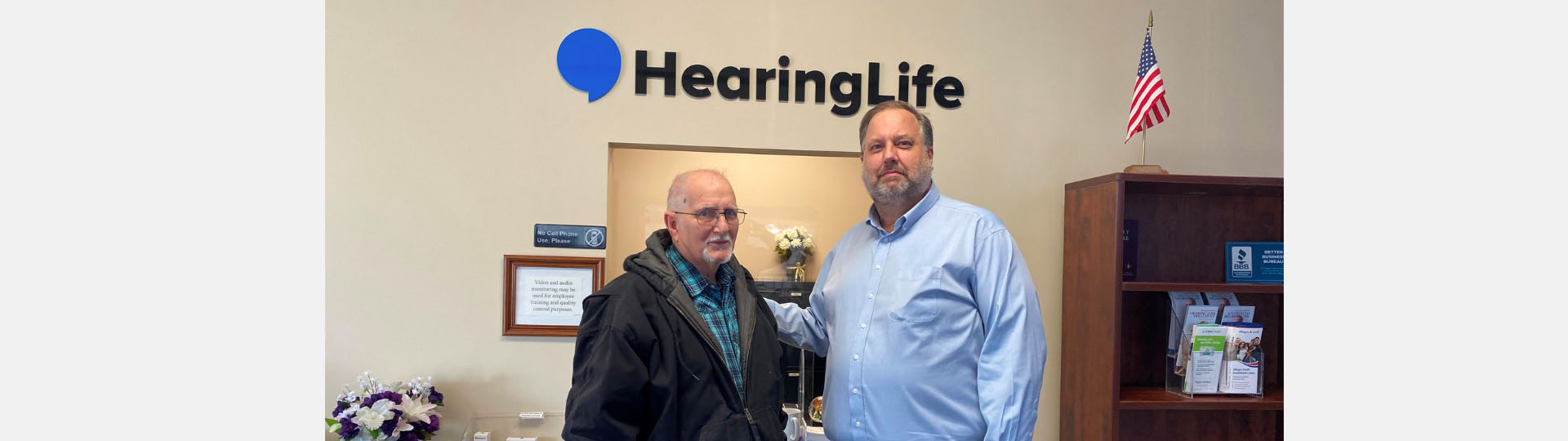 Jerry receiving hearing aids through the HearingLife Magic of Giving Back program.
