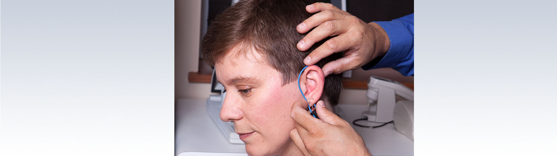 real ear measurement being conducted by a hearing care specialist