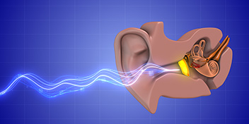 Test to differentiate between conductive and sensorineural hearing loss.