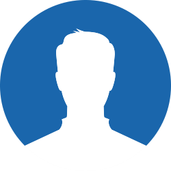 Silhouette of a man in a blue circular icon, representing a user profile or placeholder.