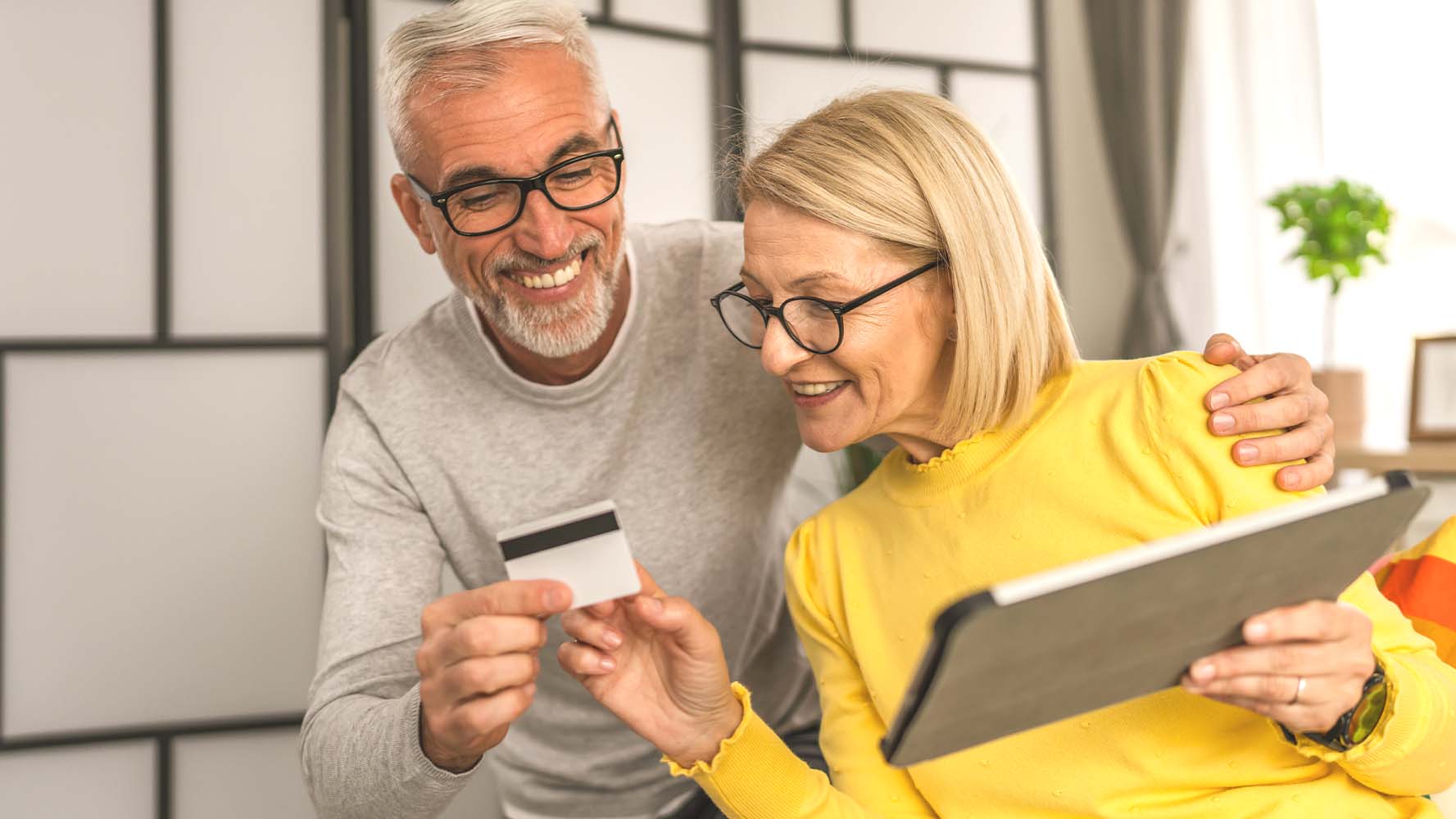 Couple going over health insurance coverage