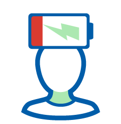 icon - person with drained life battery