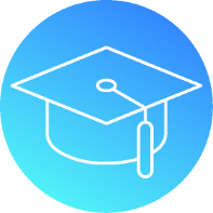 Graduation cap icon representing career development.