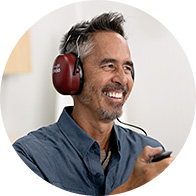 Person taking a hearing test
