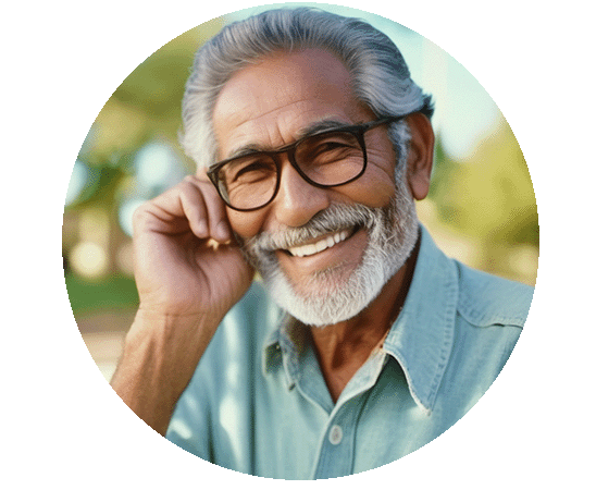 Man smiling after finding some relief from tinnitus