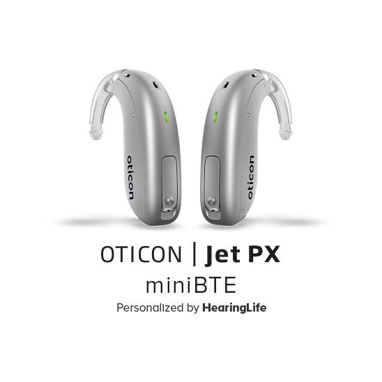 Oticon Jet PX miniBTE R | T - a pair of hearing aids