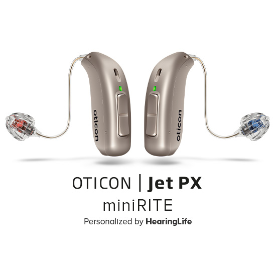 Oticon Jet PX miniRITE R | T - a pair of hearing aids