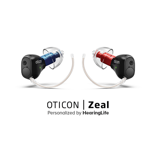 Oticon RZeal™ | Personalized by HearingLife - an image of a pair of hearing aids
