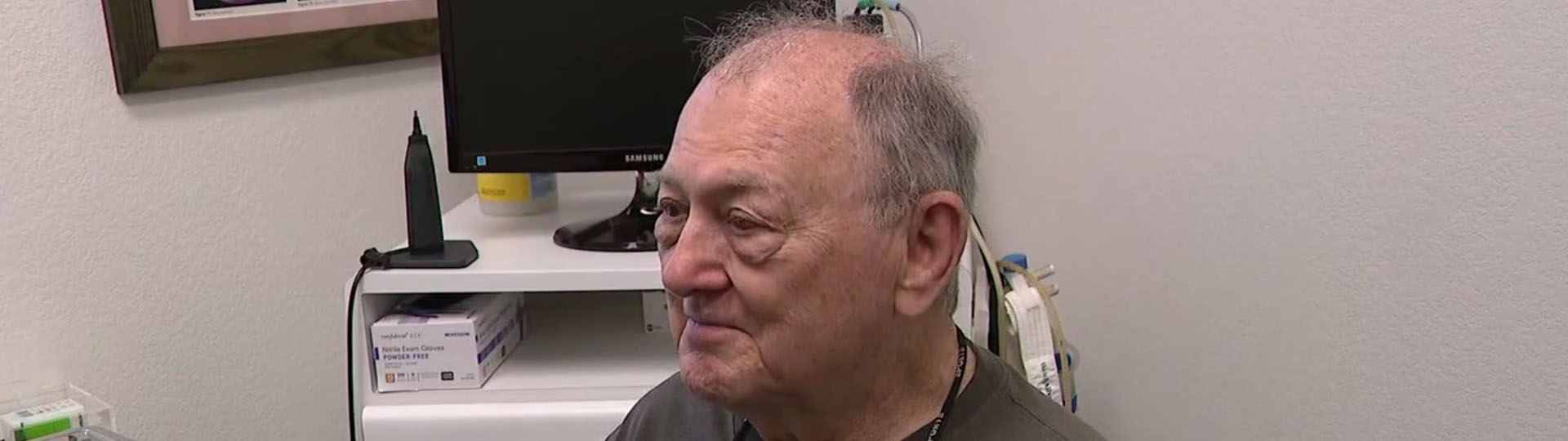 Hearing aid fitting session at a clinic.