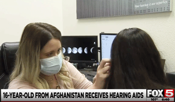 Sixteen-year-old from Afghanistan fitted with hearing aids by a hearing care professional