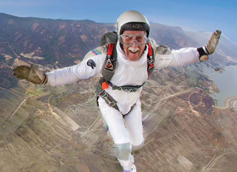 Skydiving Over 60 - Pat, 90 years young - 8000 skydives!