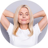 Image shows woman feeling happy