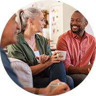 Image shows  group conversation