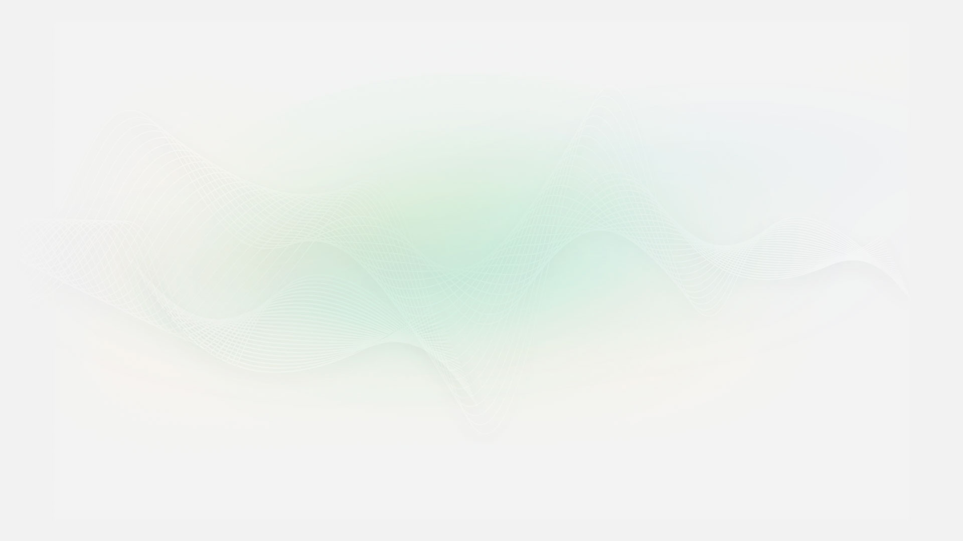 A soft, abstract wave pattern flows horizontally across a white and light green gradient background, evoking soundwaves or themes of communication and hearing care.
