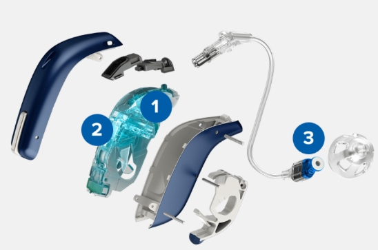 illustration of hearing aid parts